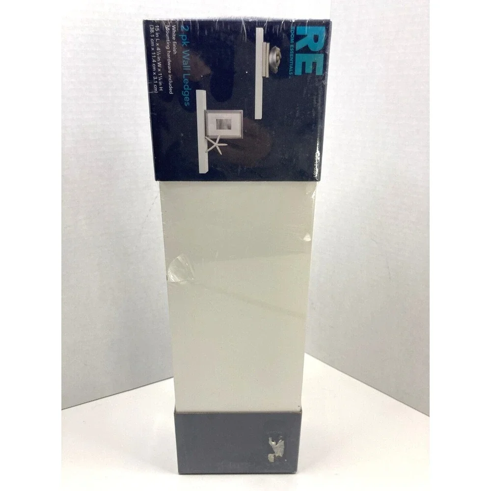Room Essentials 2 PK Wall Floating Ledges White Finish,‎ Wall Shelf NEW